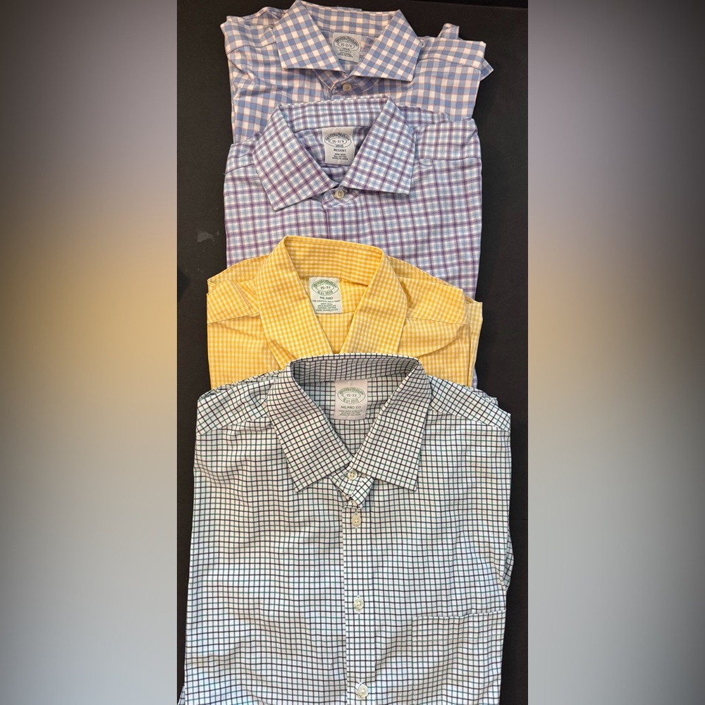 Brooks Brothers Men's Casual Checkered Shirts - Yellow, Purple, Blue
